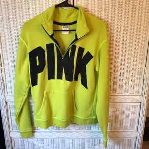 PINK half zip sweat shirt